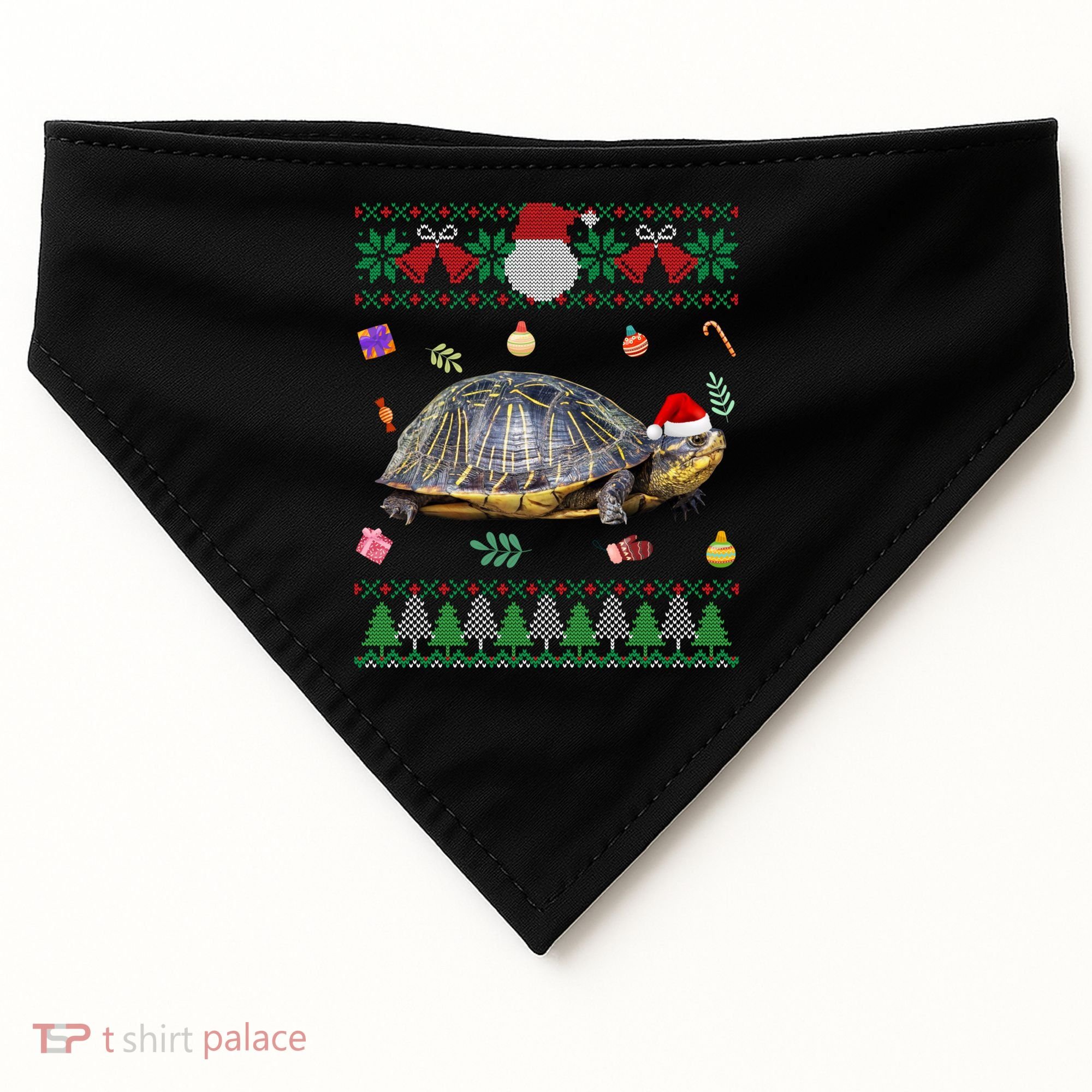 Funny Ugly Sweater Christmas Animals Santa Turtle Lover Gift USA-Made Doggie Bandana