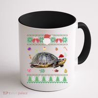 Funny Ugly Sweater Christmas Animals Santa Turtle Lover Gift Coffee Mug thumb 1