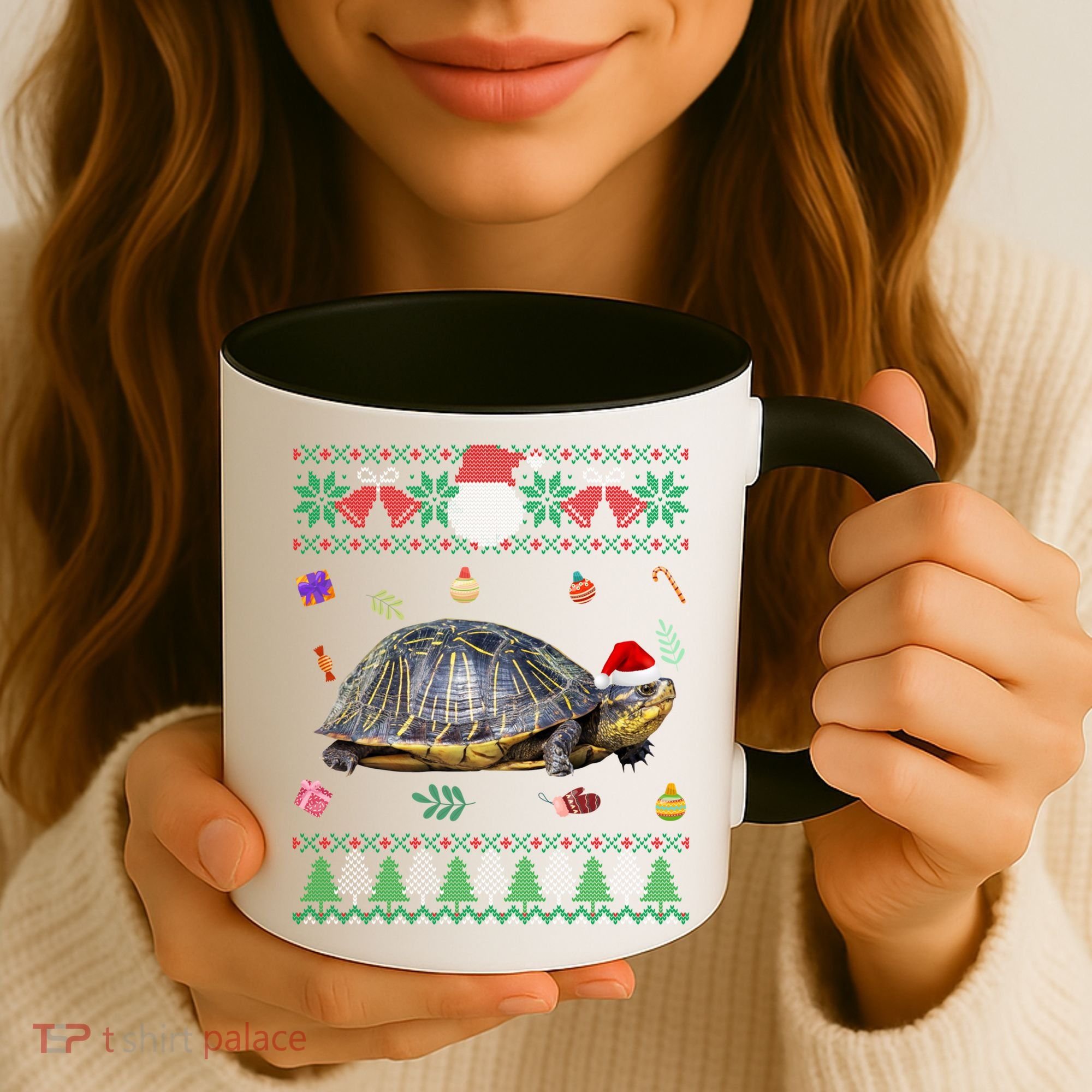 Funny Ugly Sweater Christmas Animals Santa Turtle Lover Gift Coffee Mug