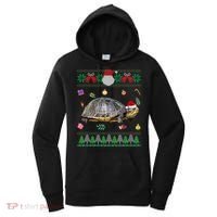 Funny Ugly Sweater Christmas Animals Santa Turtle Lover Gift Women's Hoodie thumb 0