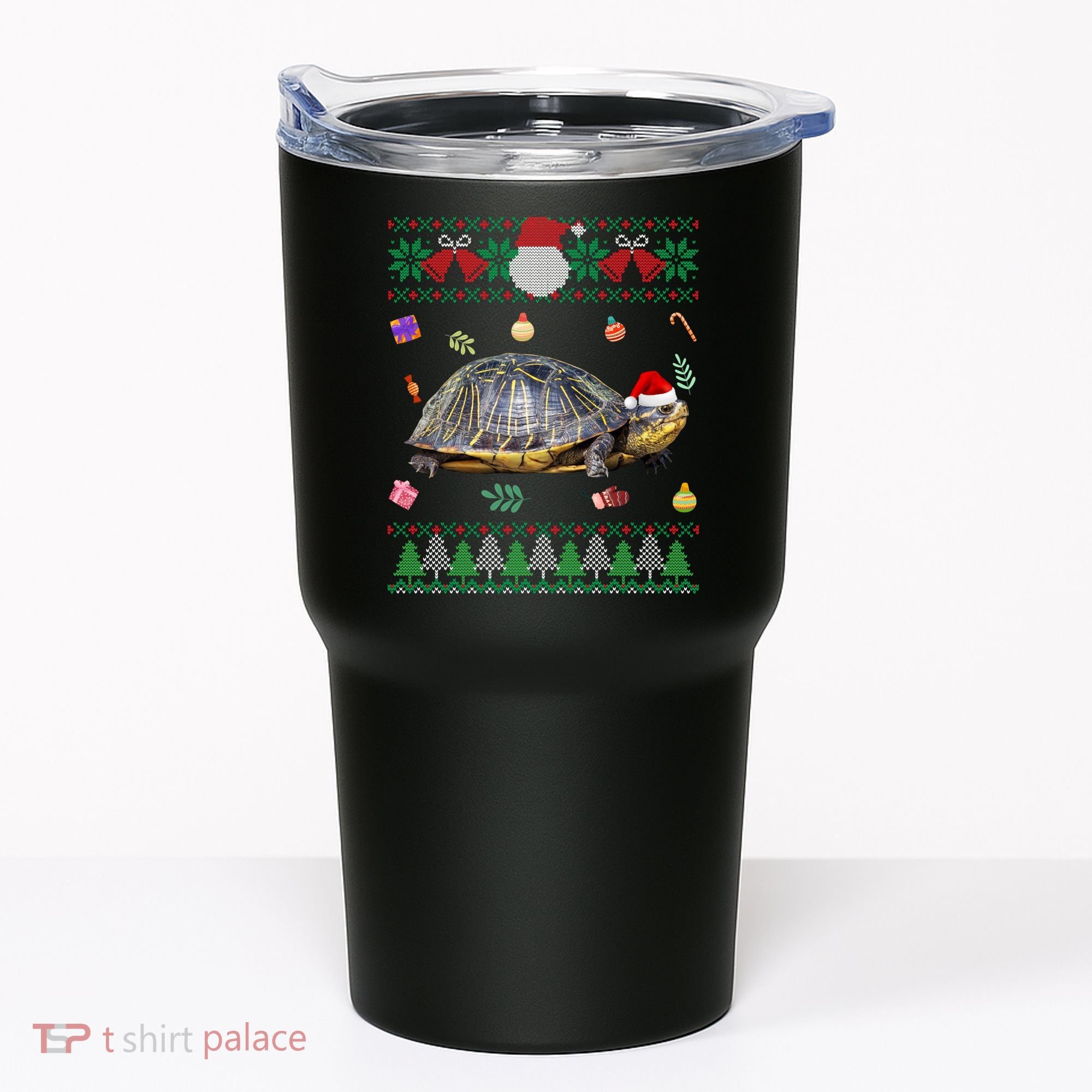 Funny Ugly Sweater Christmas Animals Santa Turtle Lover Gift Tumbler
