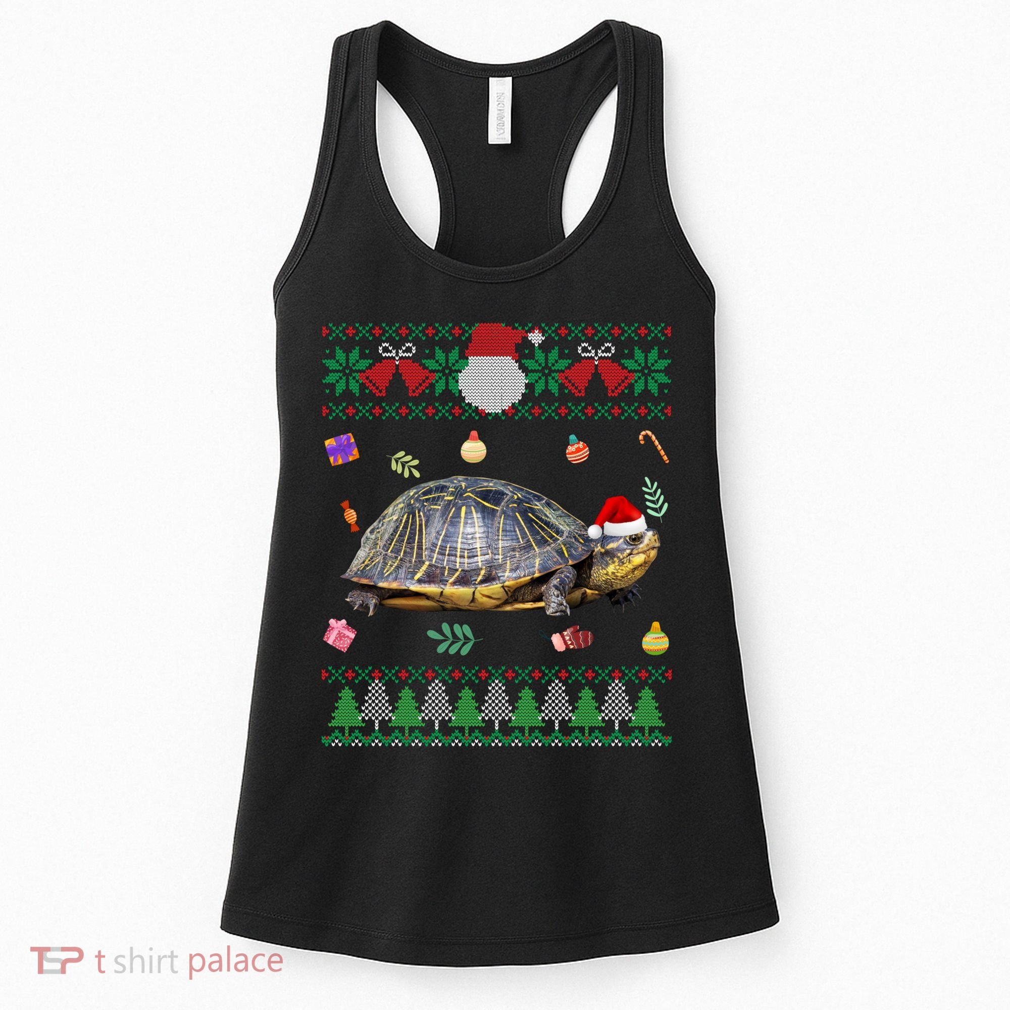 Funny Ugly Sweater Christmas Animals Santa Turtle Lover Gift Women's Tank Top