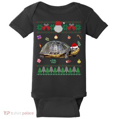 Funny Ugly Sweater Christmas Animals Santa Turtle Lover Gift Baby Bodysuit