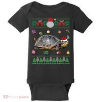 Funny Ugly Sweater Christmas Animals Santa Turtle Lover Gift Baby Bodysuit thumb 0