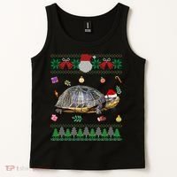 Funny Ugly Sweater Christmas Animals Santa Turtle Lover Gift Tank Top thumb 2