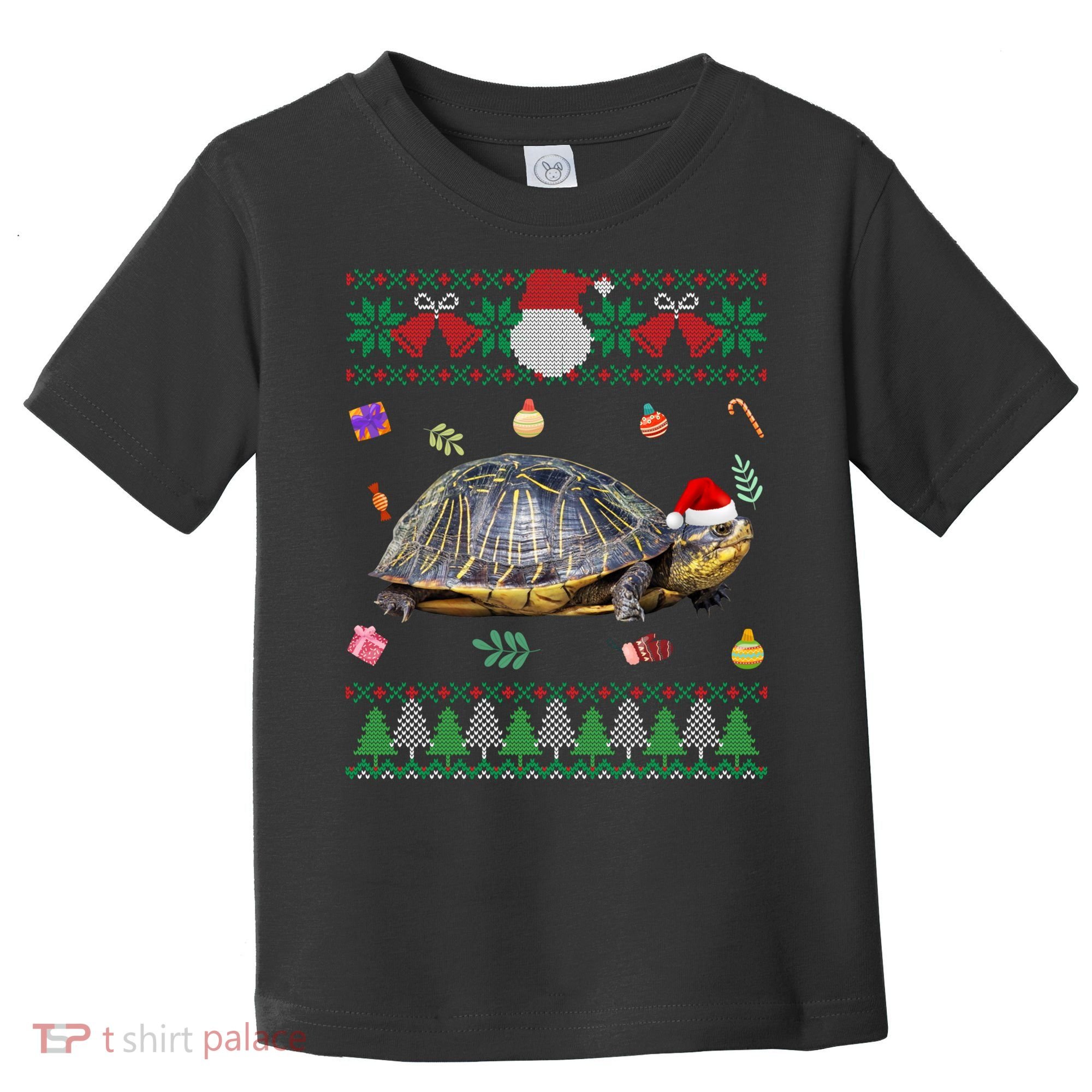 Funny Ugly Sweater Christmas Animals Santa Turtle Lover Gift Toddler T-Shirt