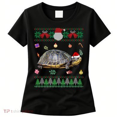 Funny Ugly Sweater Christmas Animals Santa Turtle Lover Gift Women's T-Shirt