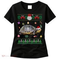 Funny Ugly Sweater Christmas Animals Santa Turtle Lover Gift Women's T-Shirt thumb 0