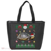 Funny Ugly Sweater Christmas Animals Santa Turtle Lover Gift Tote Bag thumb 0