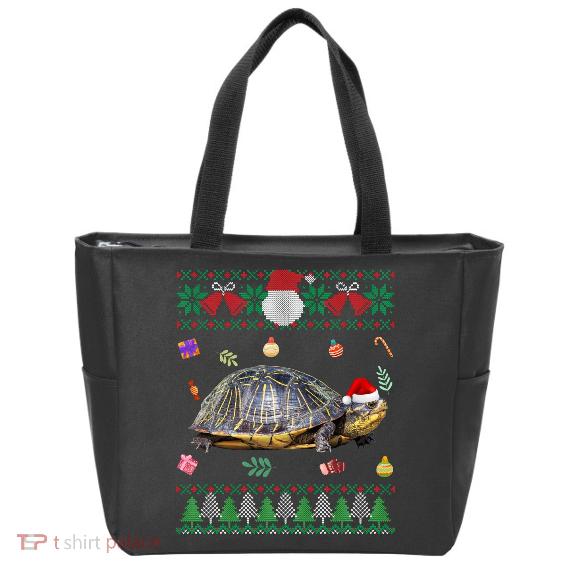 Funny Ugly Sweater Christmas Animals Santa Turtle Lover Gift Tote Bag