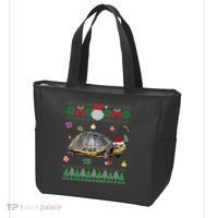Funny Ugly Sweater Christmas Animals Santa Turtle Lover Gift Tote Bag thumb 3