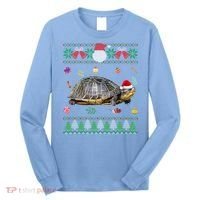 Funny Ugly Sweater Christmas Animals Santa Turtle Lover Gift Long Sleeve Shirt thumb 0