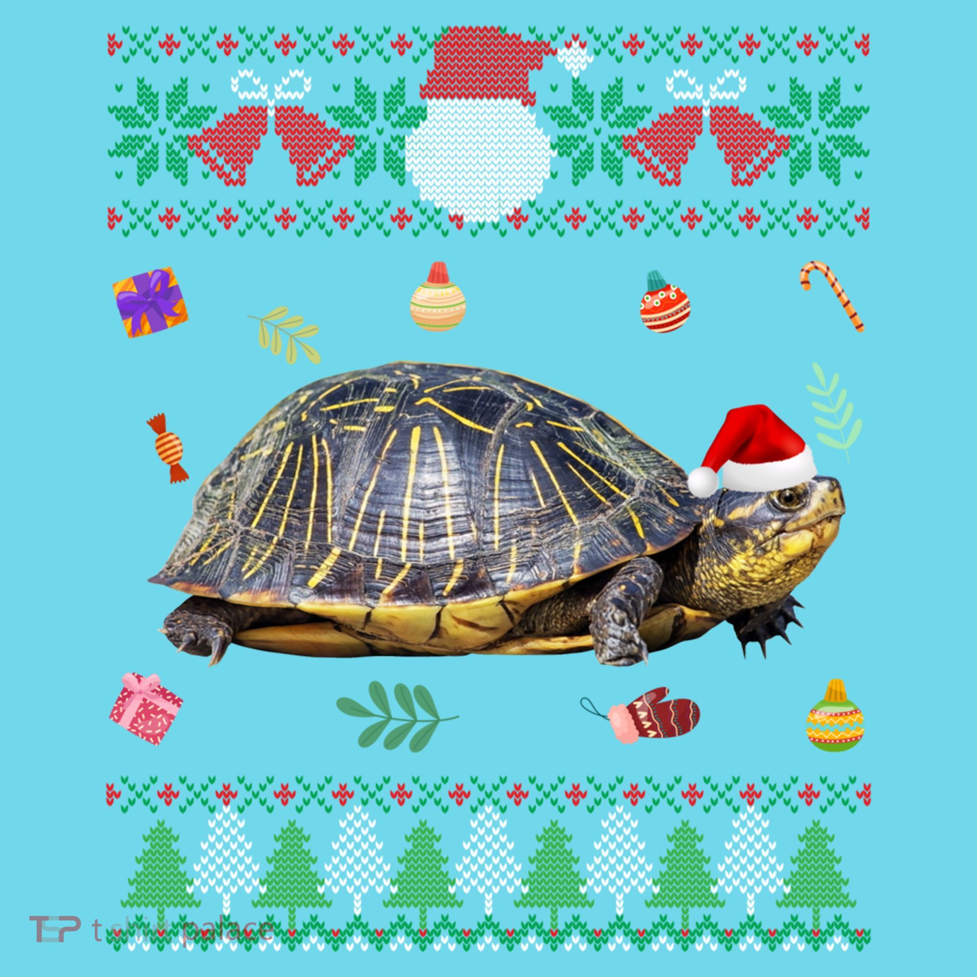 Funny Ugly Sweater Christmas Animals Santa Turtle Lover Gift Long Sleeve Shirt