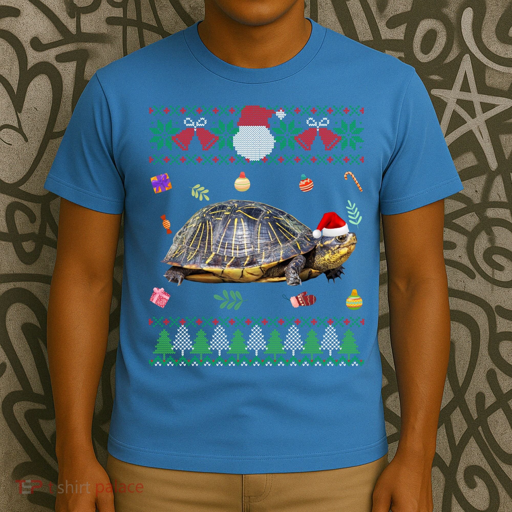 Funny Ugly Sweater Christmas Animals Santa Turtle Lover Gift T-Shirt