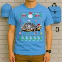 Funny Ugly Sweater Christmas Animals Santa Turtle Lover Gift T-Shirt thumb 5