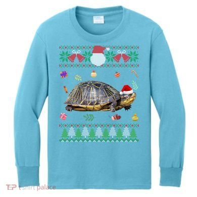 Funny Ugly Sweater Christmas Animals Santa Turtle Lover Gift Kids Long Sleeve Shirt