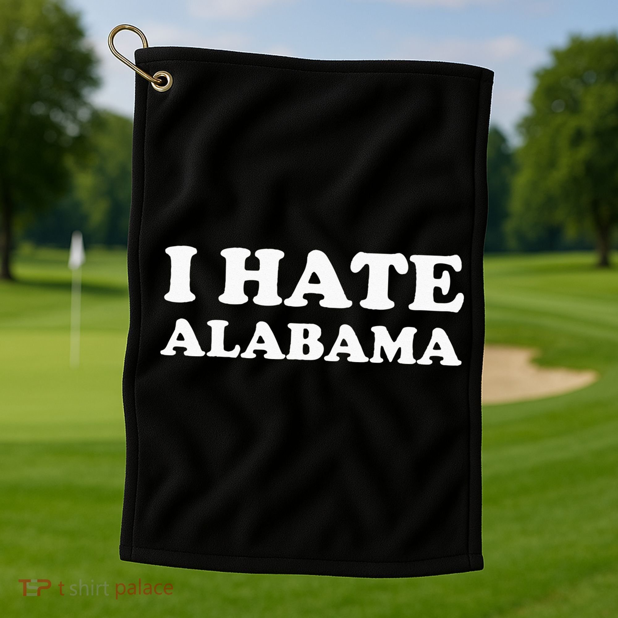 Funny US State Souvenir I Hate Alabama Golf Towel
