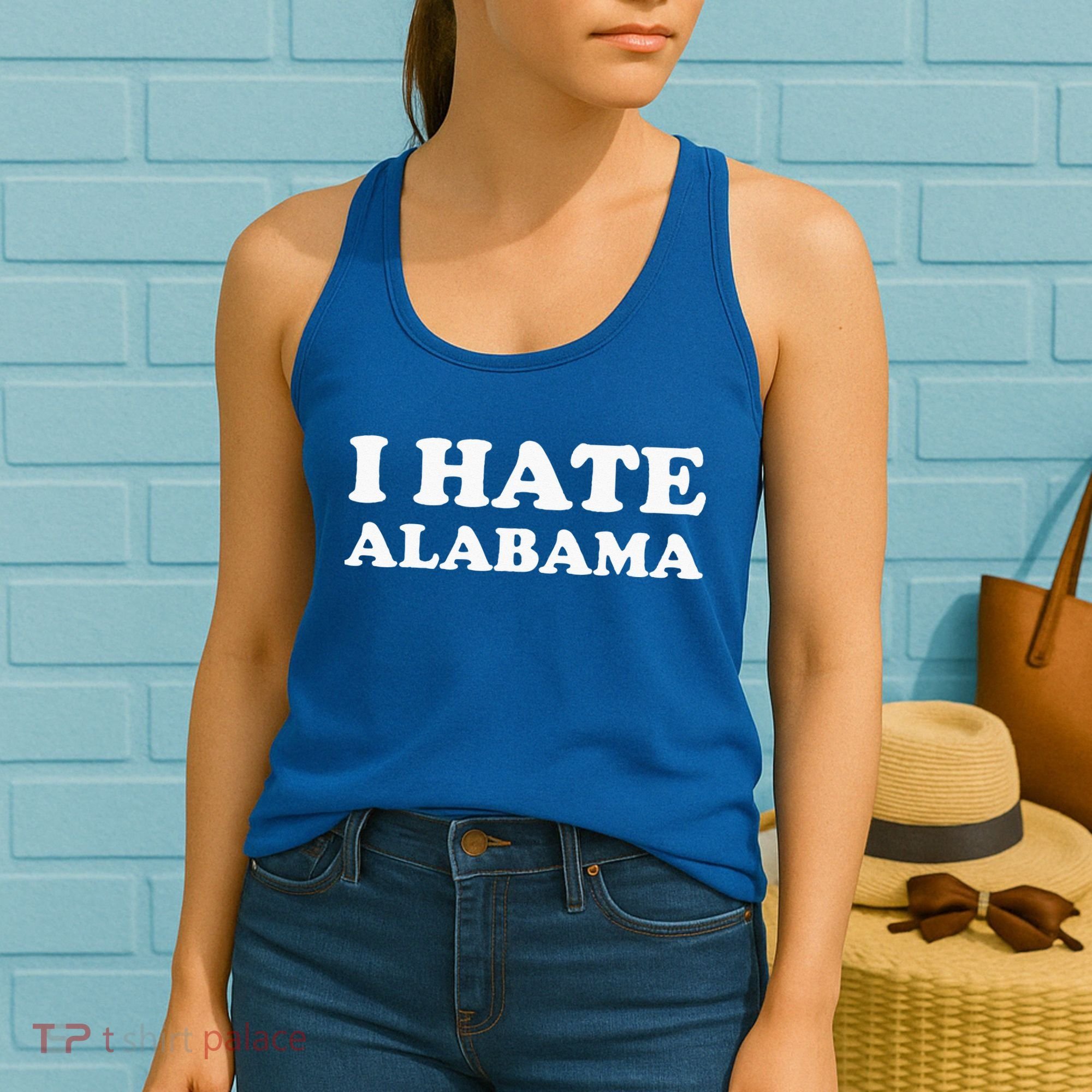 Funny US State Souvenir I Hate Alabama Women's Tank Top