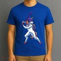Funny Unicorn Sports Softball Magical Bat And Ball Player Meaningful Gift T-Shirt thumb 3