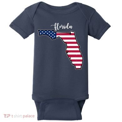 Florida United States Map Baby Bodysuit