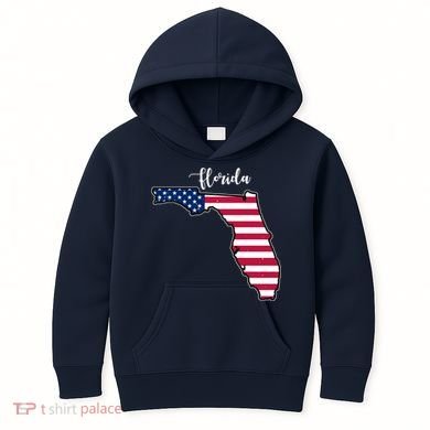 Florida United States Map Kids Hoodie