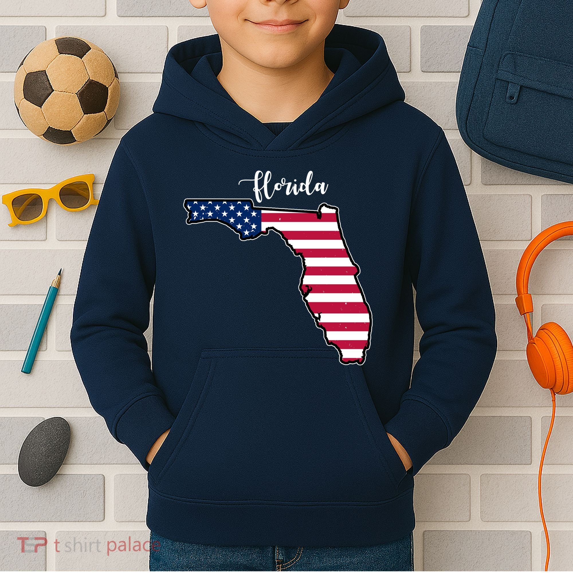 Florida United States Map Kids Hoodie