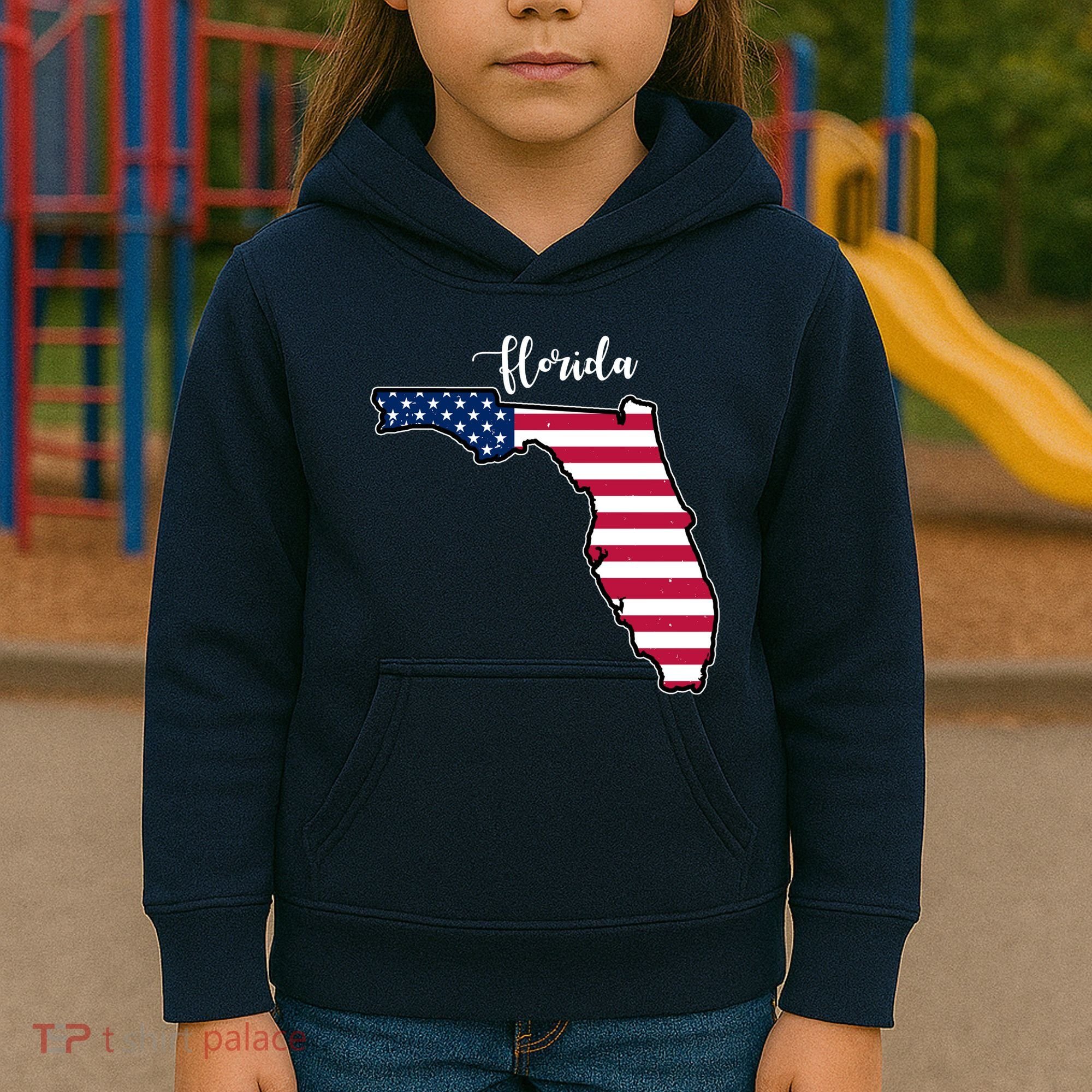 Florida United States Map Kids Hoodie