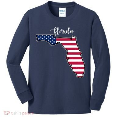 Florida United States Map Kids Long Sleeve Shirt