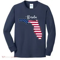 Florida United States Map Kids Long Sleeve Shirt thumb 0