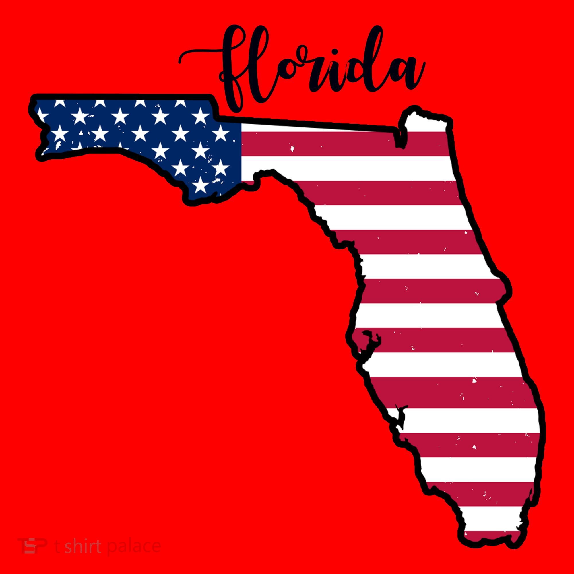 Florida United States Map Santa Hat