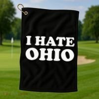 Funny US State Souvenir I Hate Ohio Golf Towel thumb 1