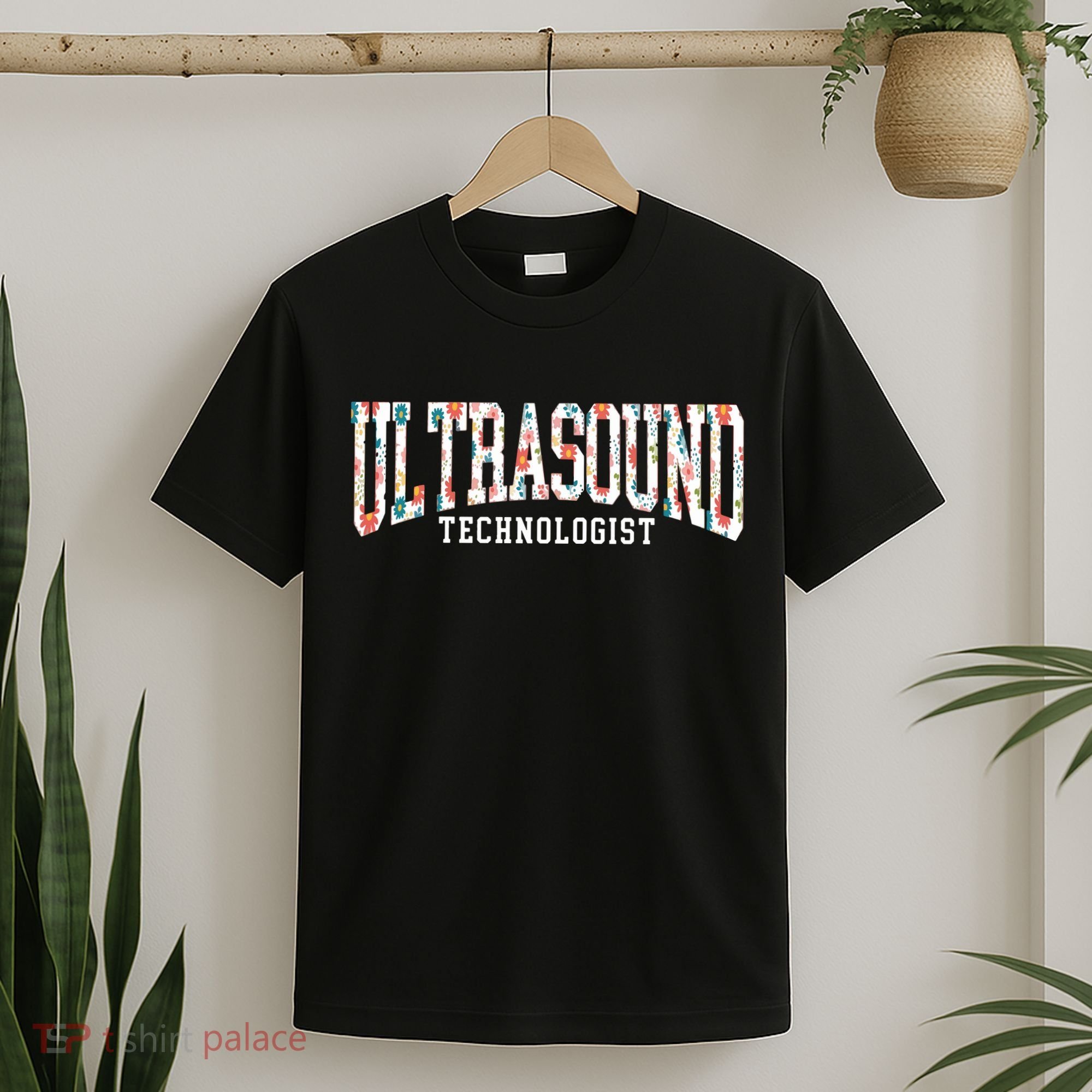 Floral Ultrasound Technologist Sonographer T-Shirt