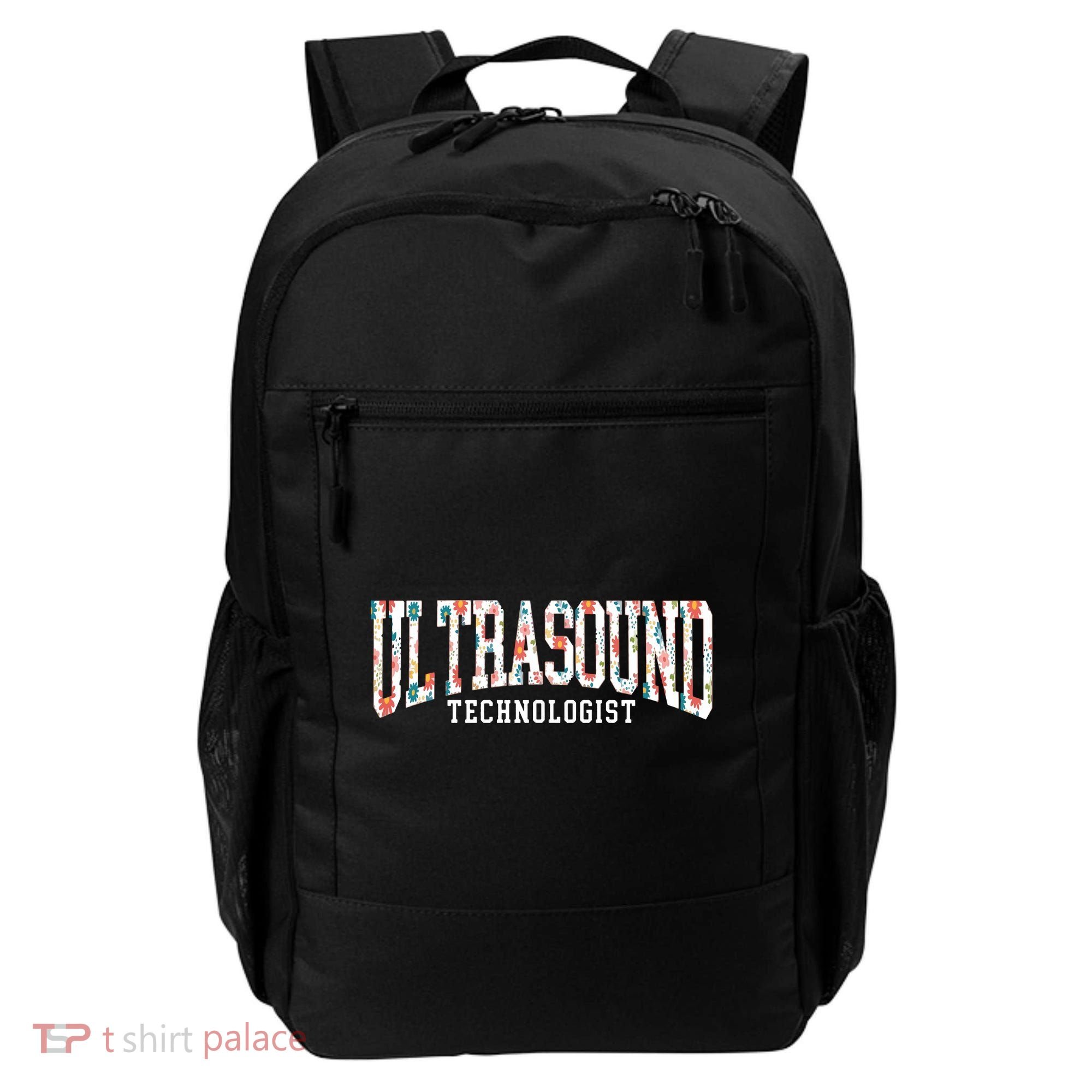 Floral Ultrasound Technologist Sonographer Backpack