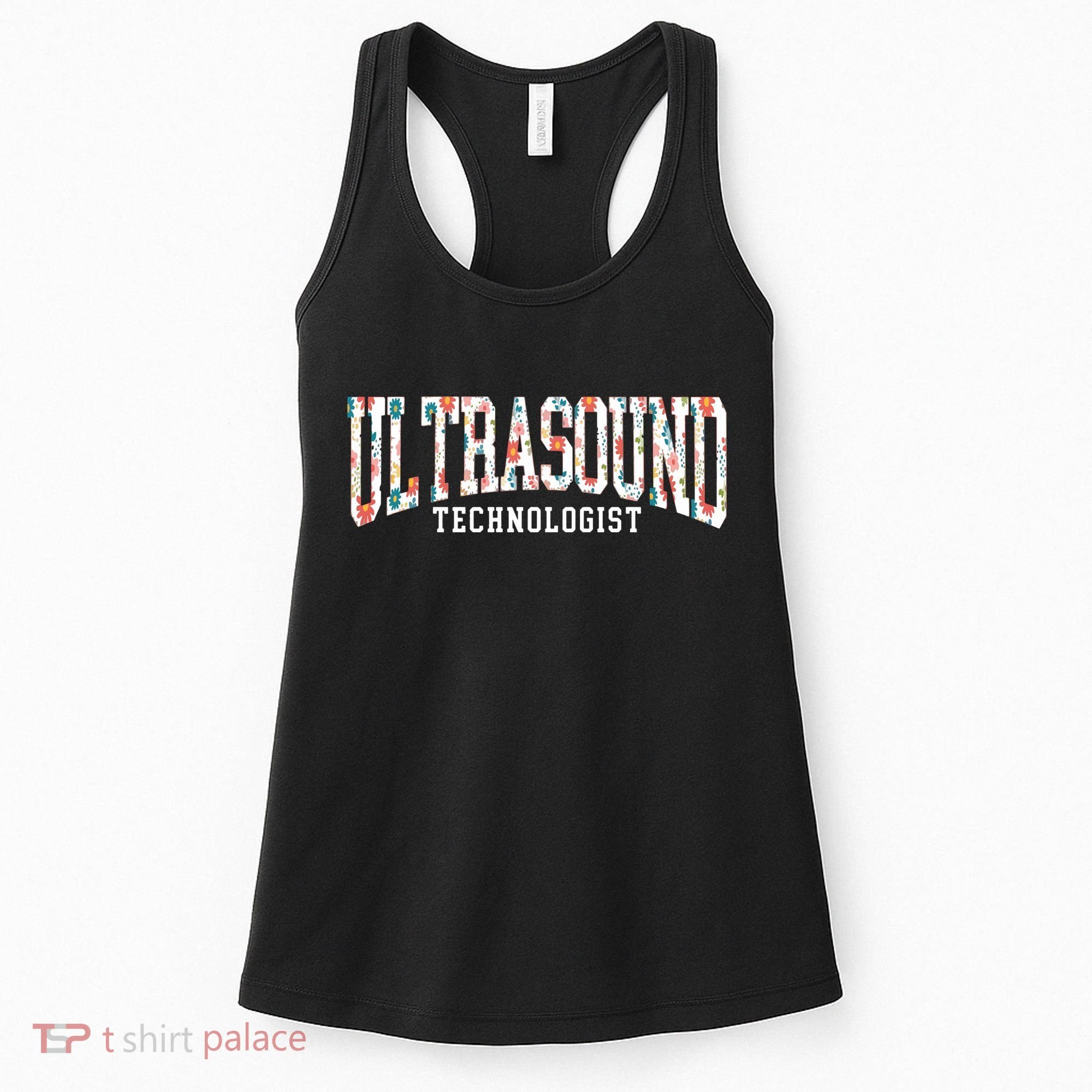 Floral Ultrasound Technologist Sonographer Women's Tank Top