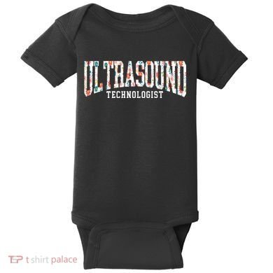 Floral Ultrasound Technologist Sonographer Baby Bodysuit