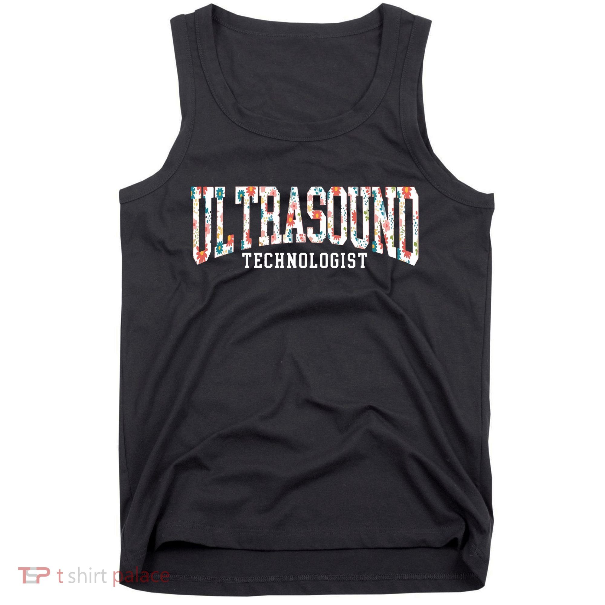 Floral Ultrasound Technologist Sonographer Tank Top