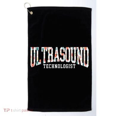 Floral Ultrasound Technologist Sonographer Golf Towel