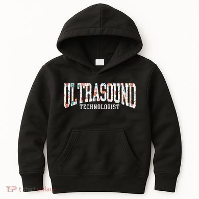 Floral Ultrasound Technologist Sonographer Kids Hoodie