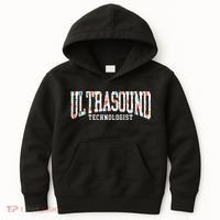Floral Ultrasound Technologist Sonographer Kids Hoodie thumb 0