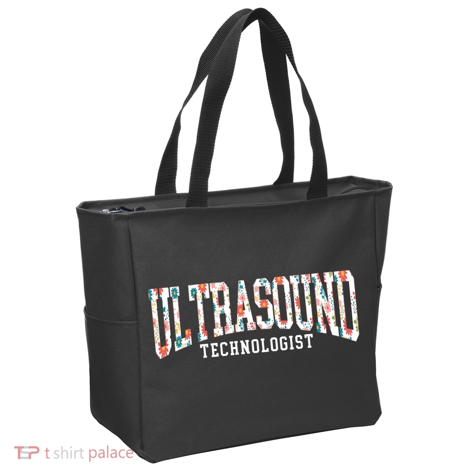 Floral Ultrasound Technologist Sonographer Tote Bag