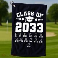 Future Class Of 2033 Check Mark Chart Golf Towel thumb 1