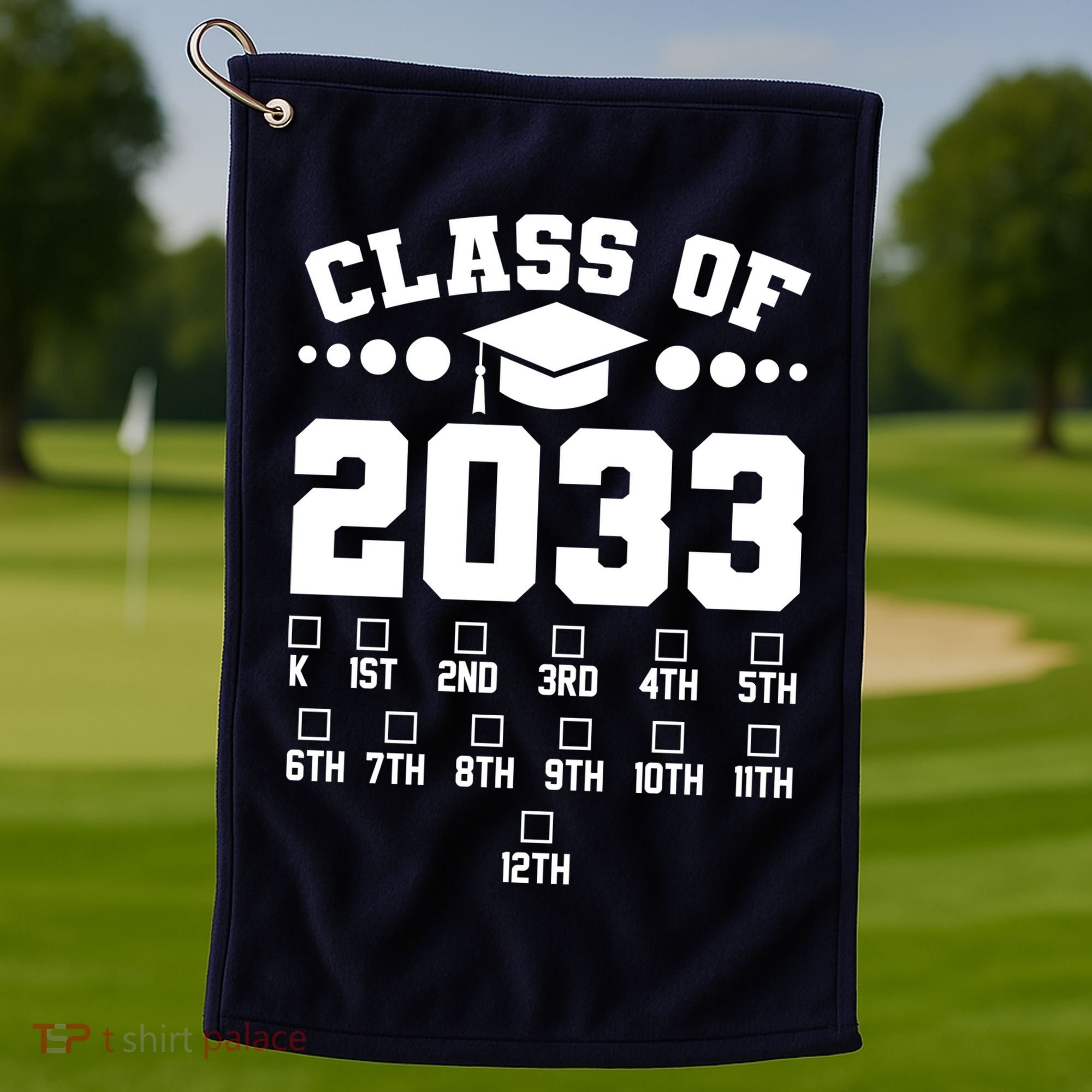 Future Class Of 2033 Check Mark Chart Golf Towel