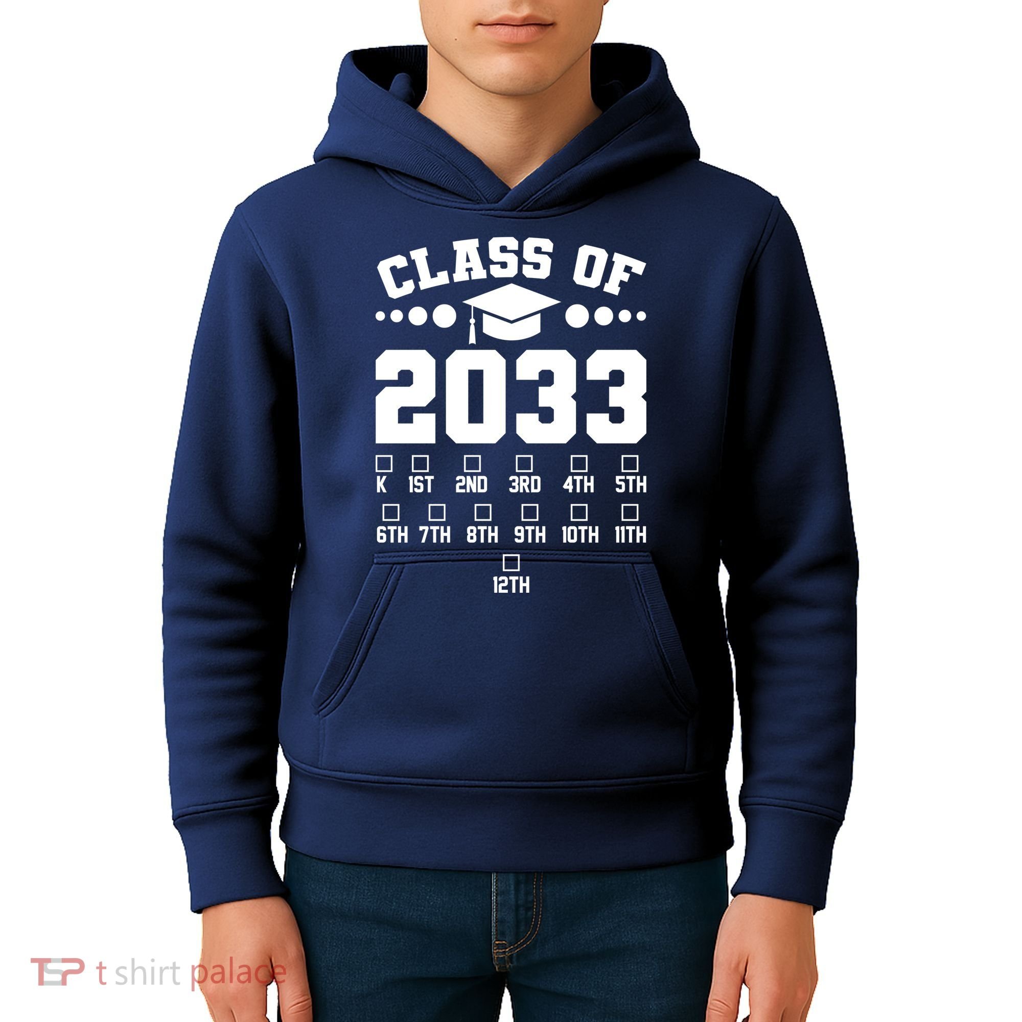 Future Class Of 2033 Check Mark Chart Kids Hoodie