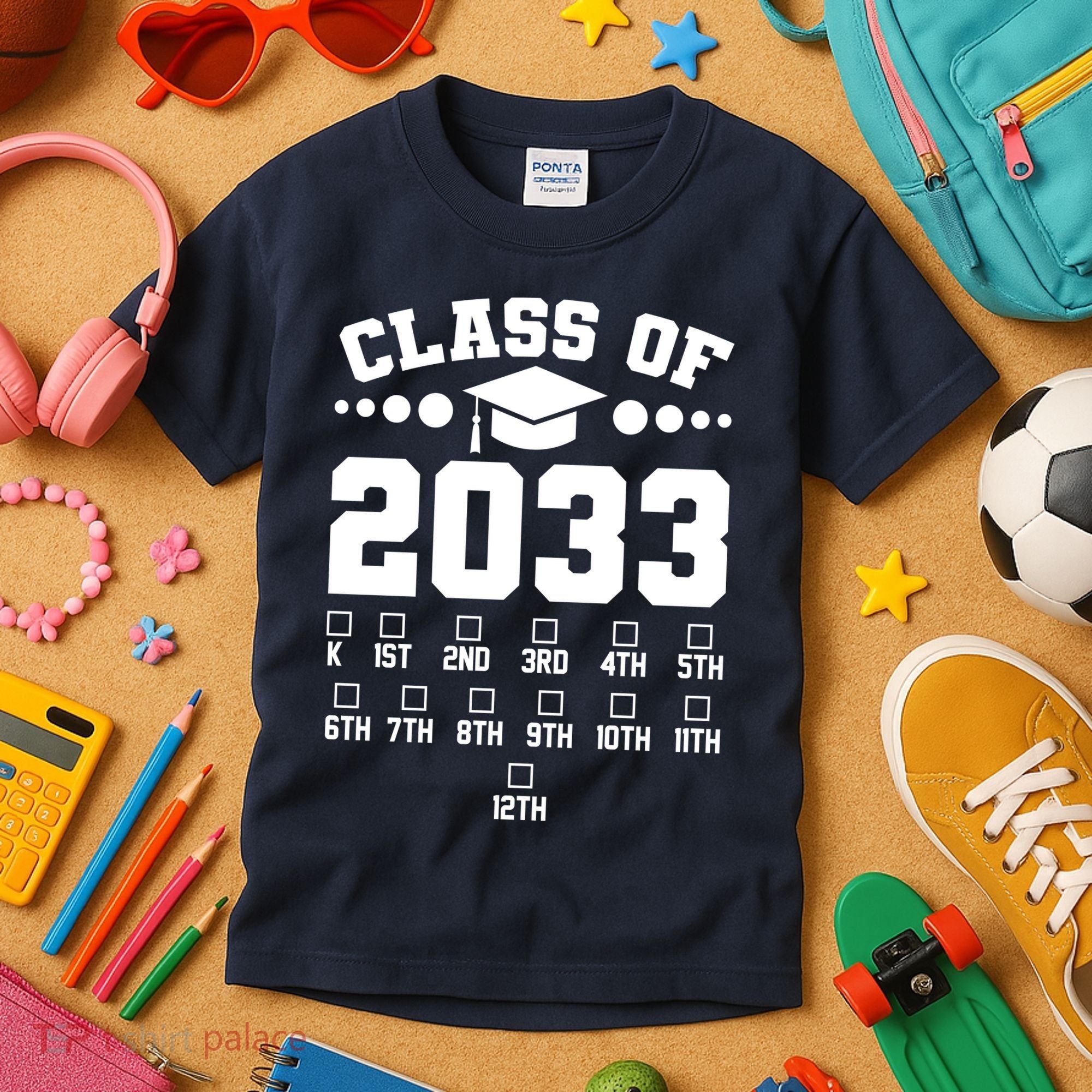 Future Class Of 2033 Check Mark Chart Kids T-Shirt