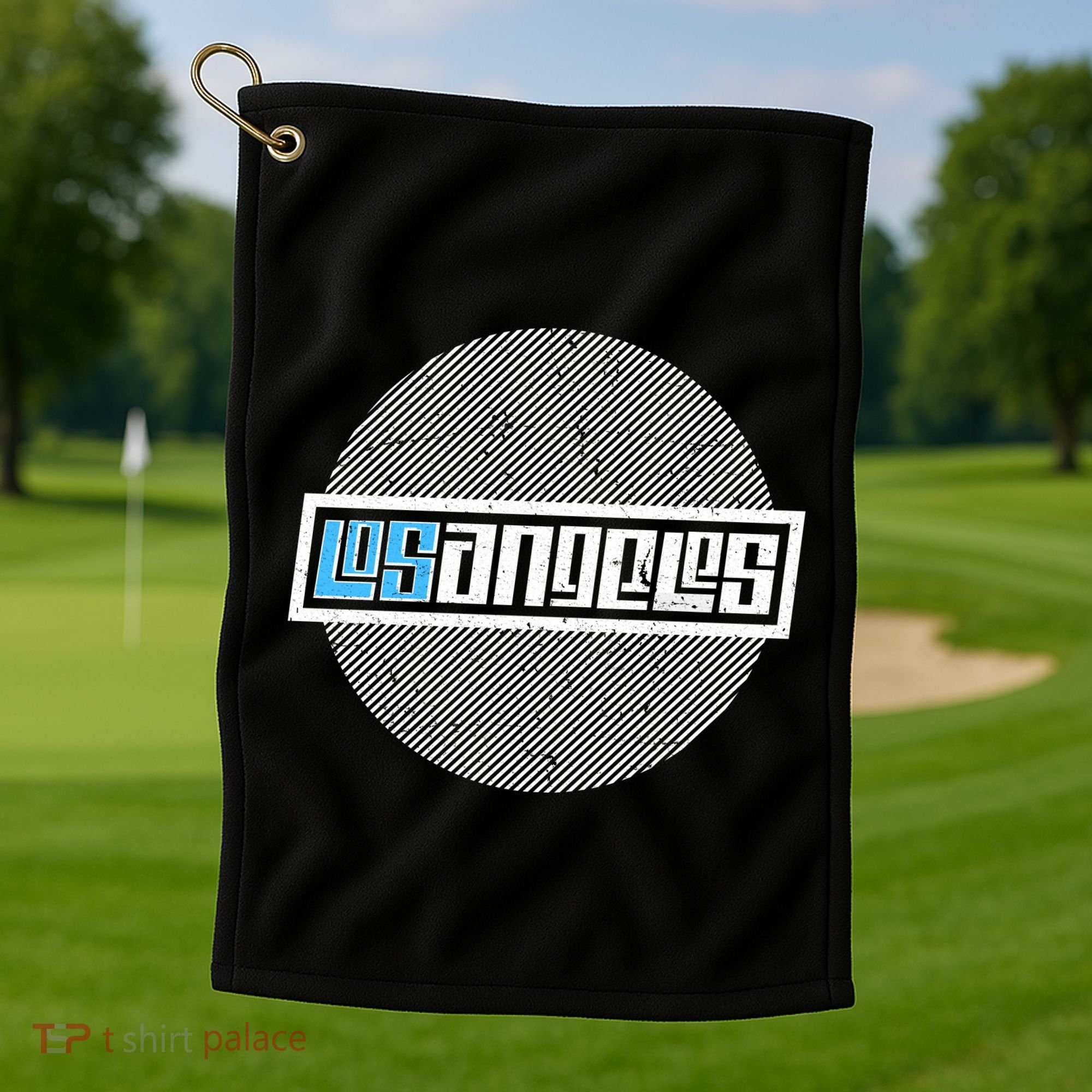 Futuristic Los Angeles Logo Golf Towel