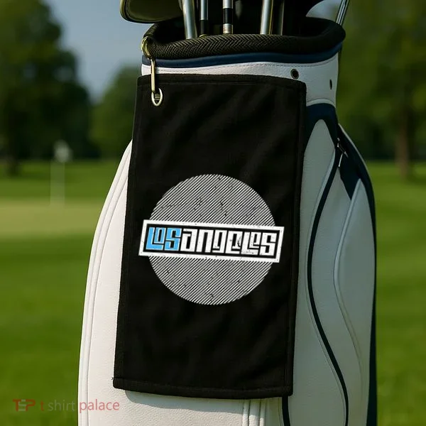 Futuristic Los Angeles Logo Golf Towel