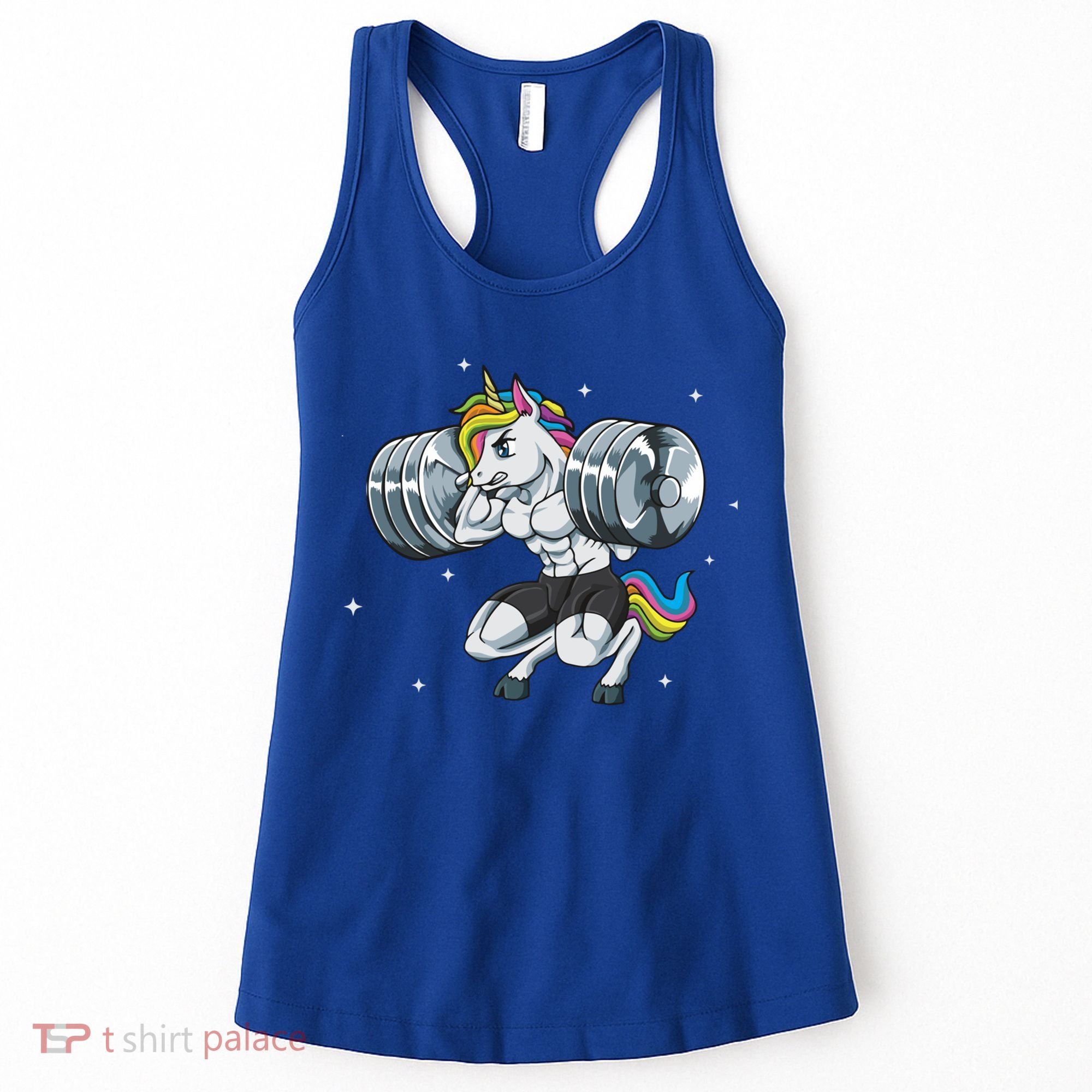 Funny Unicorn Weightlifting Deadlift Fitness Gym Squat Gift Women's Tank Top