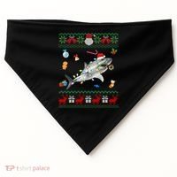 Funny Ugly Xmas Sweater Animals Lights Christmas Shark Meaningful Gift USA-Made Doggie Bandana thumb 0