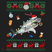 Funny Ugly Xmas Sweater Animals Lights Christmas Shark Meaningful Gift Beanie thumb 2