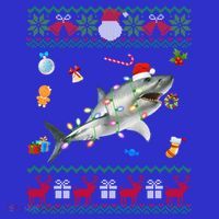 Funny Ugly Xmas Sweater Animals Lights Christmas Shark Meaningful Gift Apron thumb 3